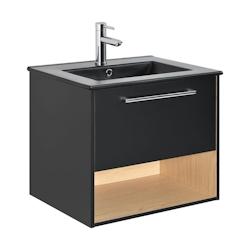 Meuble simple vasque noir 61cm NIKA - noir 3701606502673_0