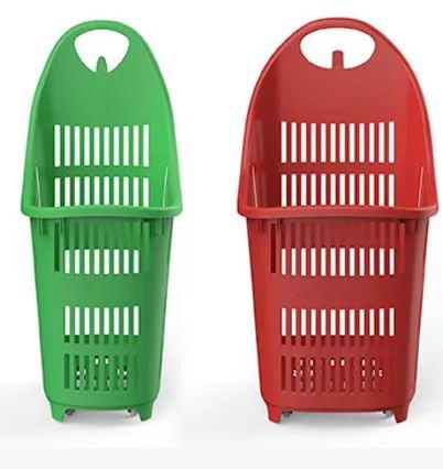 Panier à roulettes monobloc - grande capacité 70L - 4 roulettes - empilable et résistant_0