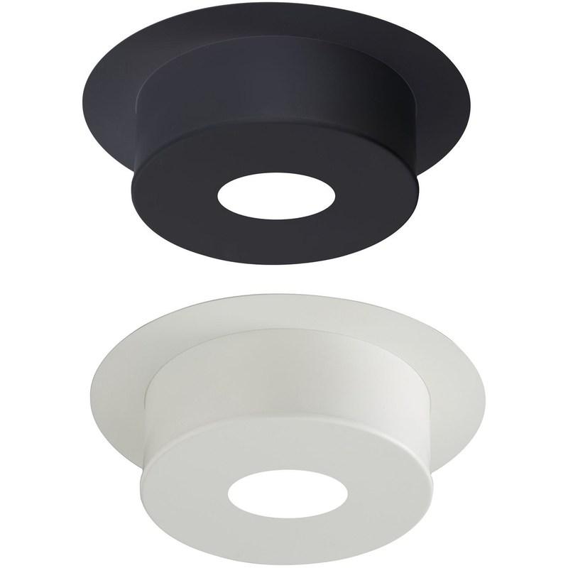 PLAQUE DE FINITION POUR CONDUIT ISOLÉ INOX/GALVA POUR POÊLE À BOIS - PLAQUE RONDE HAUTEUR 12 CM - DIAMÈTRE : 130 MM - COULEUR : BLANC