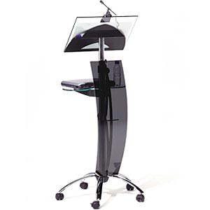 Pupitre en verre Kindermann 4750000000 - réglable en hauteur 105-145 cm avec plateau pivotant et roulettes blocables_0