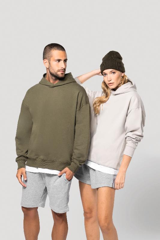 Sweatshirt à capuche molleton oversize unisexe - Réf : K4018 - Coupe streetwear avec poche zippée invisible - Kariban_0