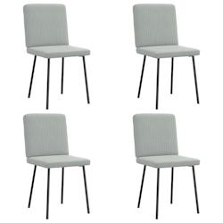 VidaXL Chaises à Manger Lot De 4 Gris Clair Velours - gris 8721158567314_0