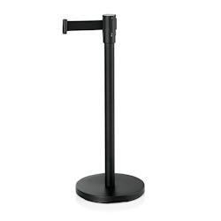 WAS Germany - Poteau de délimitation Ecoflex, laqué noir, 2 m, noir, inox (2314604) - noir inox 2314 604_0