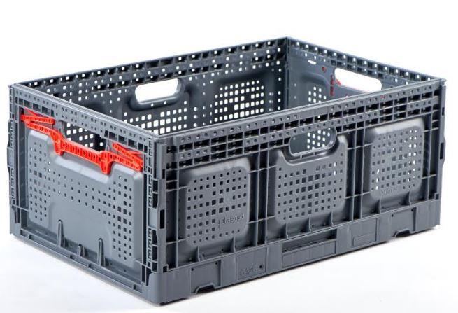Bac plastique pliable - BLPG6426 - 55L - Dimensions 600x400x259 mm - Charge maxi 20 kg - Gris ou personnalisable_0