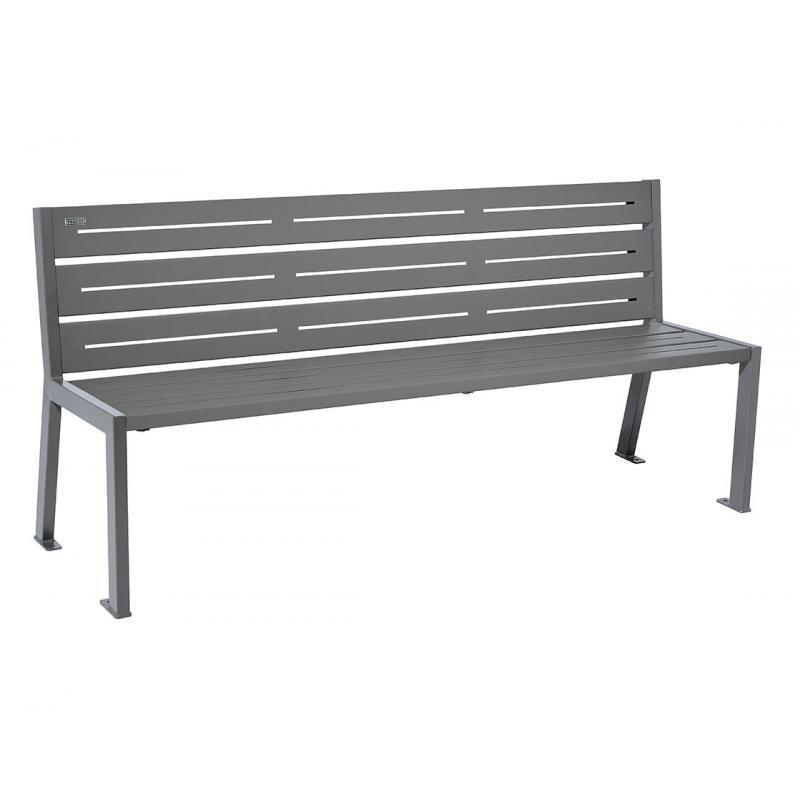 Banc extérieur Silaos 6 lames - acier galvanisé, 1800 mm de long_0