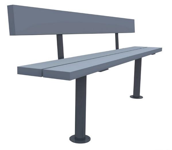 BANC PUBLIC EN PLASTIQUE RECYCLÉ ET ACIER - EPSILON_0