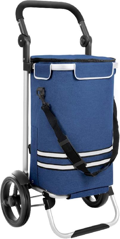 CADDIE DE COURSES CHARIOT DE COURSES PLIABLE AVEC SAC ISOTHERME