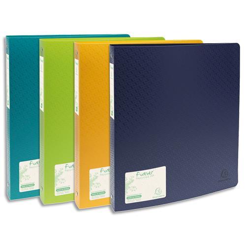 CLASSEUR 4 ANNEAUX EXACOMPTA FOREVER - DOS 40 MM - POLYPROPYLENE RECYCLE 7/10E - COLORIS ASSORTIS - LOT DE 10
