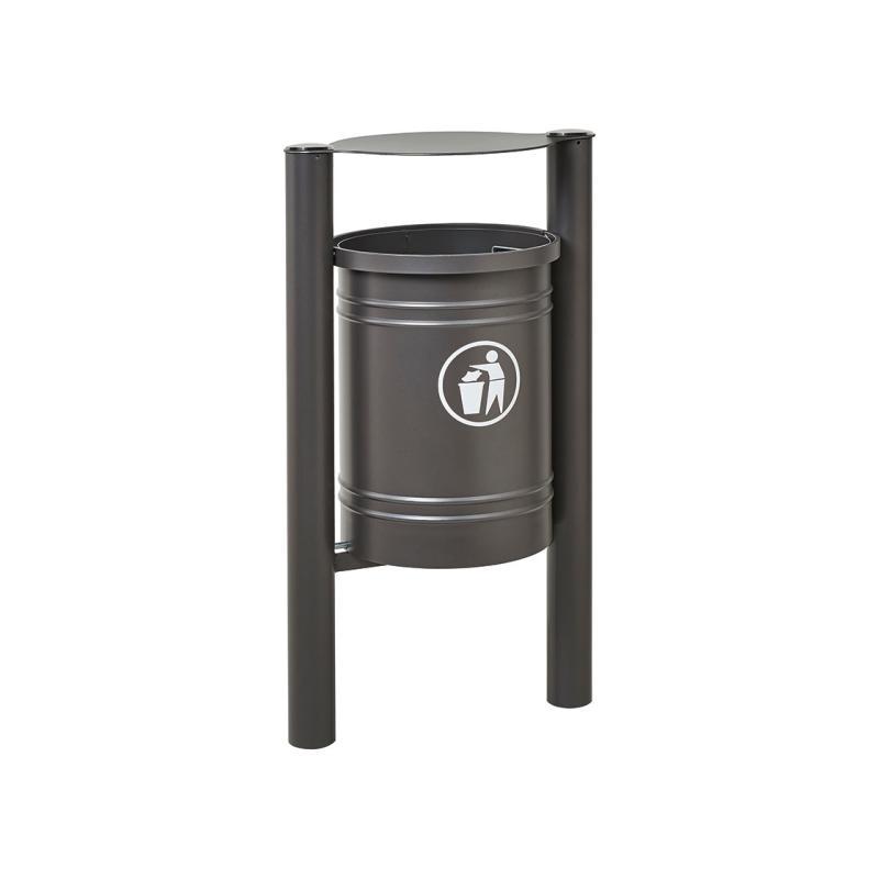 Corbeille publique Saintonge - inox brossé 40L - Réf : 208233.Gpro_0
