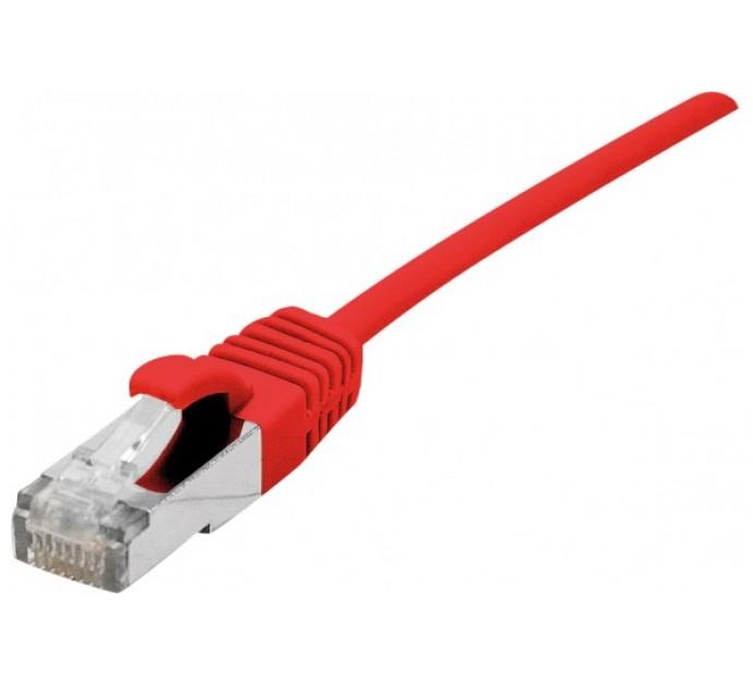 Dexlan cordon RJ45 CAT 6A S/FTP ultra-fin LS0H rouge - 10 m - haut débit 10 Gbps et blindage avancé_0