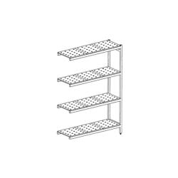 Distform Rayonnage en Acier Inoxydable d'Angle Clayettes Perforées 5020 à 5920 mm 4 Niv P500 ' Acier inoxydable 5020x500x5 - 698142229443_0