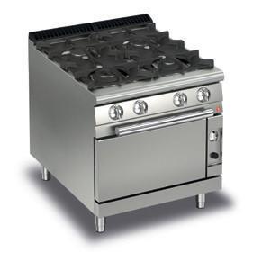 Fourneau 4 feux vifs gaz sur four électrique - 90QPCFGE803 - 800 mm de largeur, 29.2 KW de puissance_0