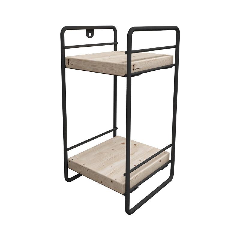 Helloshop26 - Étagère design intemporel salon chambre meuble de rangement de table à 2 niveaux métal bois de pin 26 x 14 x 13 cm 03_0011185 - 3000_0