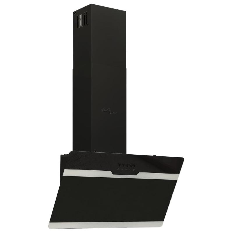 Hotte murale 60 cm en acier et verre trempé noir - ultra silencieuse et puissante - modèle 02_0005884_0
