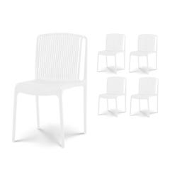 Kosmi Lot de 4 chaises de Jardin ou Terrasse Blanches en Résine Polypropylène - blanc 3760301696742_0