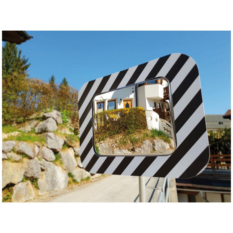 Miroir routier en acier inoxydable - WP Signalisation - Vision à 180 degrés - Différentes formes et dimensions_0