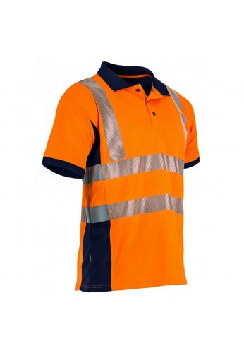 Polo haute visibilité orange PREVOYANCE - Normes EN ISO 20471 classe 2 - 100% polyester 160 g/m²_0
