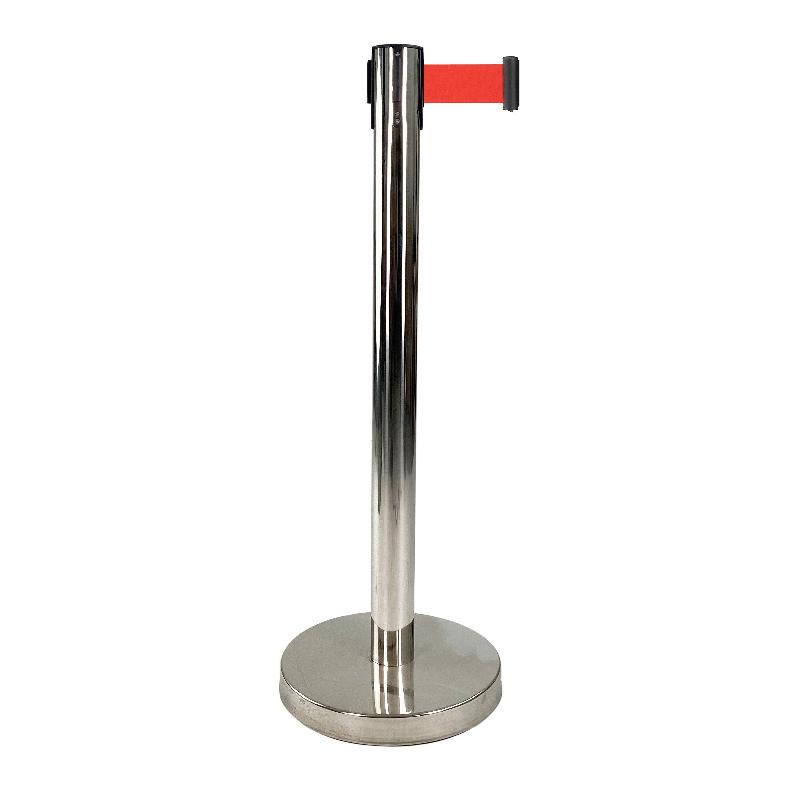Poteau à sangle inox rouge pour usage intérieur - 190244_0