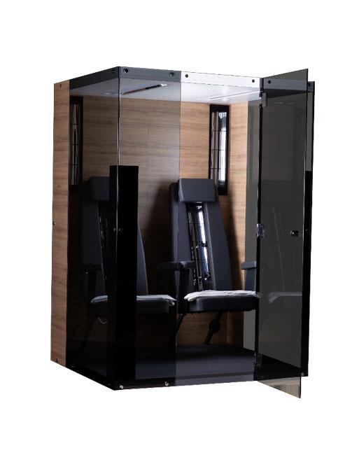 Sauna cabine infrarouge - confort 2 - pour 1 à 2 personnes - 2500W - imitation chêne ou anthracite_0