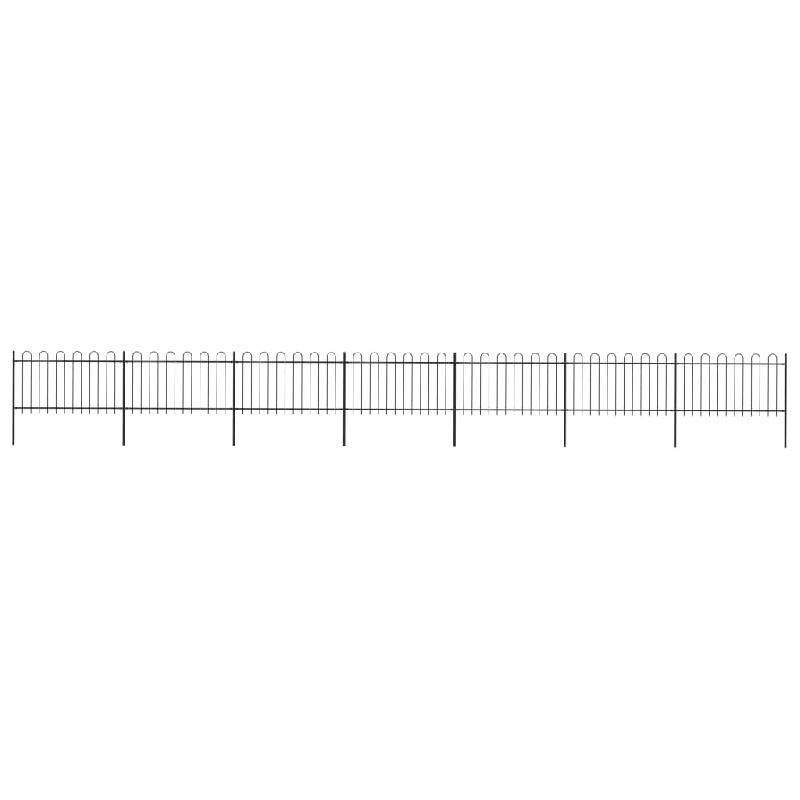 Vidaxl clôture de jardin avec dessus en cerceau acier 11,9 x 1 m noir 277662_0
