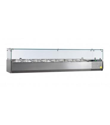 Vitrine réfrigérée à pieds ajustables, acceptant les bacs gn1/3, pour chr, traiteurs, boulangeries, pâtisseries et chocolateries- réf. Vk38-180 tefcold_0