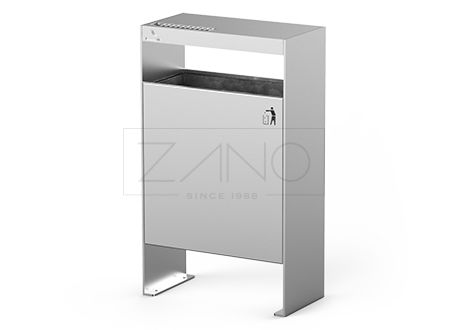 03.261.1.Sn - Poubelle publique Simple Zano - acier inoxydable ou noir - 100L_0