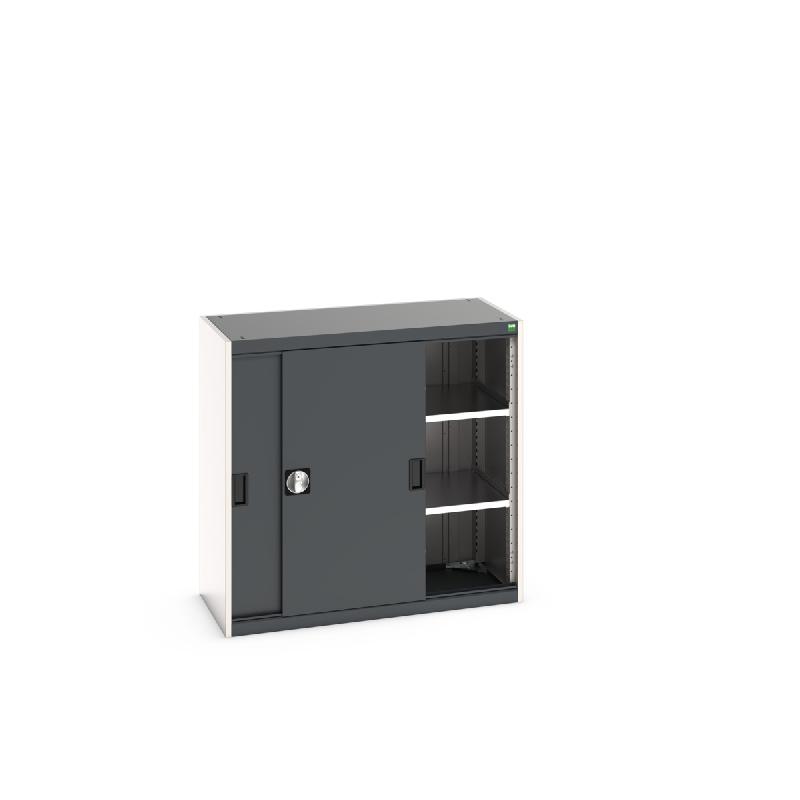 Armoire d'atelier Cubio SMS-10510-1.1 - Portes coulissantes - 2 tablettes réglables - 1050x525x1000mm_0