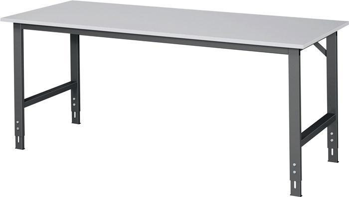 Établi d'atelier réglable - L.2000xP800xH760-1080 mm - Plateau mélaminé - Châssis anthracite RAU_0