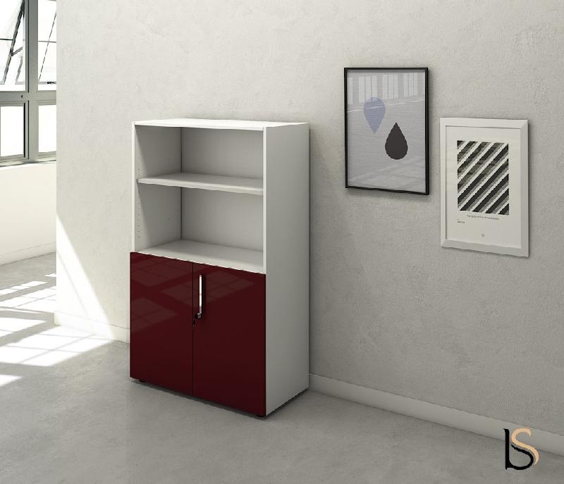 Armoire mi-haute mixte à portes battantes Luxury- Ofitres - Bordeaux_0