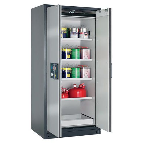 ARMOIRE Q90.195.090.WDAC ARGENT-4 ÉTAGÈRE 1 BAC ÉPOXY - ASECOS