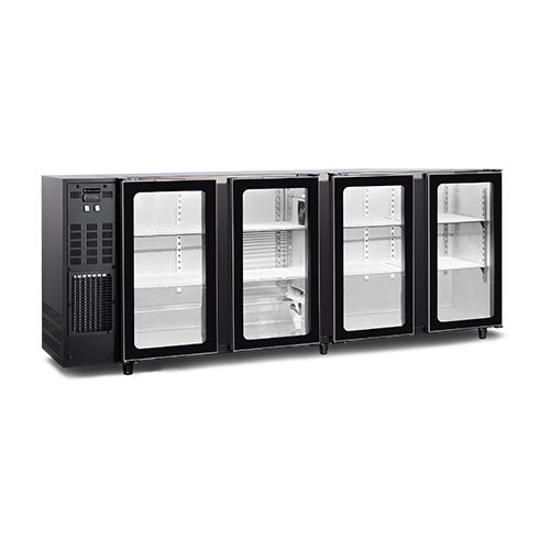 Arrière de bar réfrigérée noir - 4 portes vitrées battantes - 664 litres - FGB229V_0