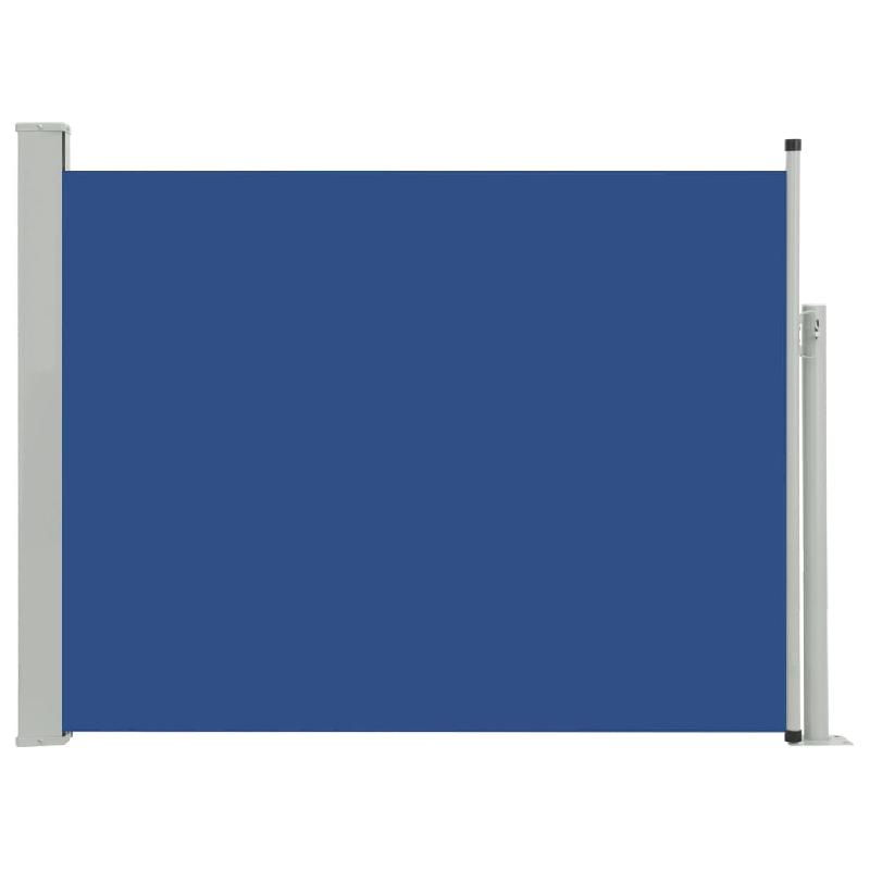 Auvent paravent store brise-vue latéral rétractable - Protection visuelle pour patio, jardin, terrasse, balcon - 140 x 500 cm - Bleu - 02_0007251_0