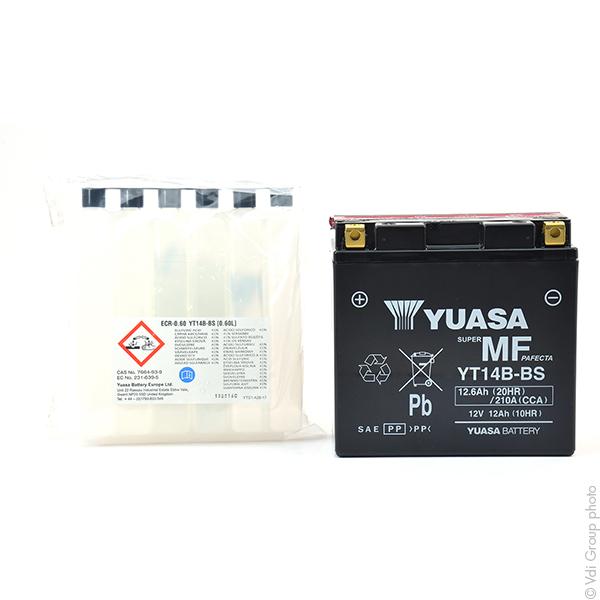 Batterie moto Yuasa YT14B-BS - 12V 12Ah - AGM sans entretien - CCA 210A_0