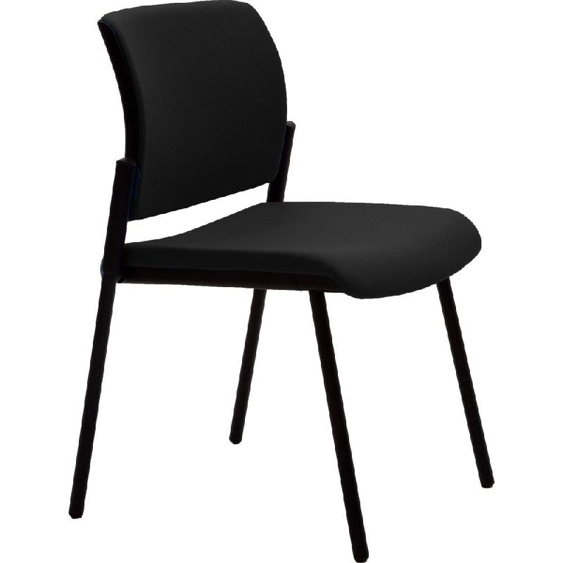 CHAISE  DE RÉUNION & VISITEUR INFINITY - TISSU NOIR - PIEDS NOIR