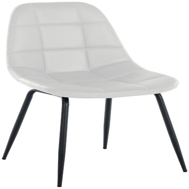 CLP Chaise de salle à manger Tom avec Pieds en métal noir Blanc /Similicuir - blanc polyester 321171_0