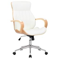 CLP Fauteuil de bureau Melilla en similicuir Nature / Blanc - blanc polyester 314332_0