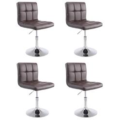 CLP Lot de 4 chaises lounge Palma V2 en similicuir ajustable et pivotant Marron - marron polyester 318657_0