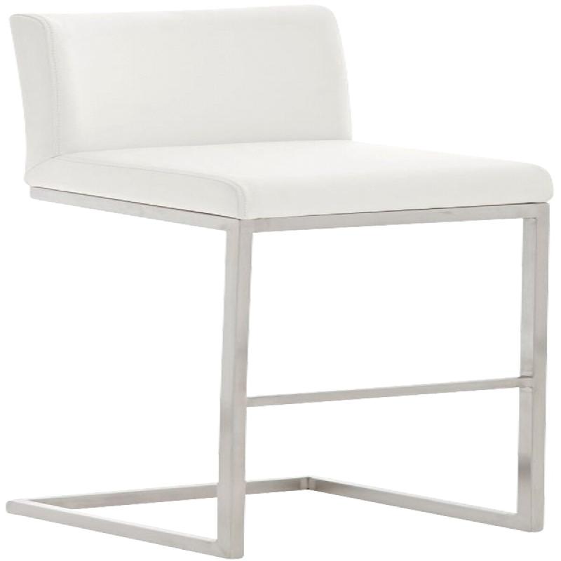 CLP Tabouret de bar Paros en similicuir Blanc - blanc polyester 1037202_0