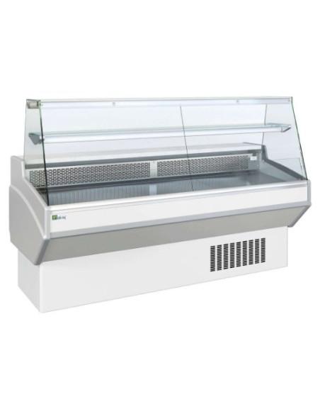 Comptoir d'exposition réfrigérée vitre droite - Référence AL100 - Froid statique avec réserve réfrigérée et éclairage LED_0