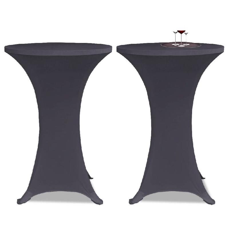 Décoshop26 - Housse de table extensible 60 cm 2 pcs Anthracite DEC022377 - 3001298269602_0