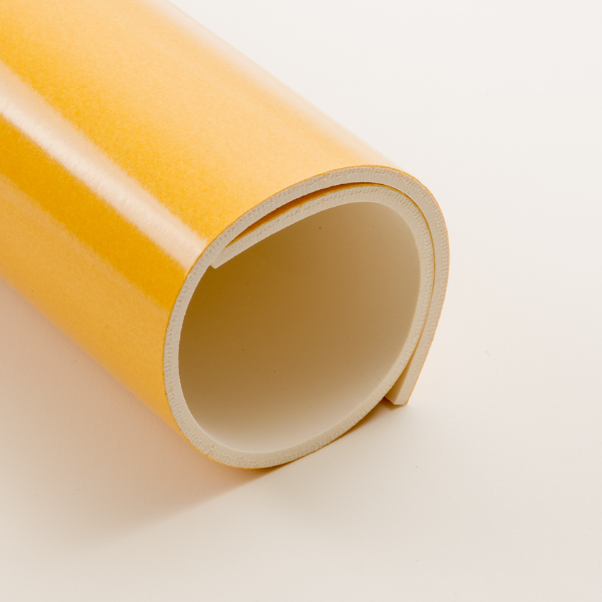 CAOUTCHOUC MOUSSE EPDM AVEC ADHÉSIF BLANC 8 MM