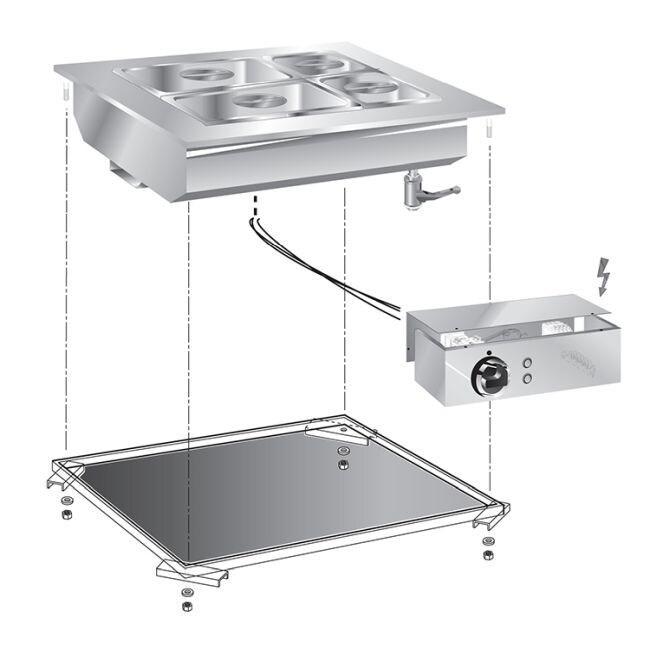 Gastro-Inox Gastro Inox Bain marie encastrable en acier inoxydable 600x600x335mm - 7445908510580_0