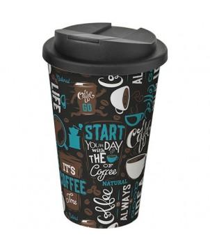 GOBELET ISOLANT BRITE-AMERICANO 350ML AVEC COUVERCLE ANTI-FUITE - NOIR - GOBELETS ET MUGS PERSONNALISÉS