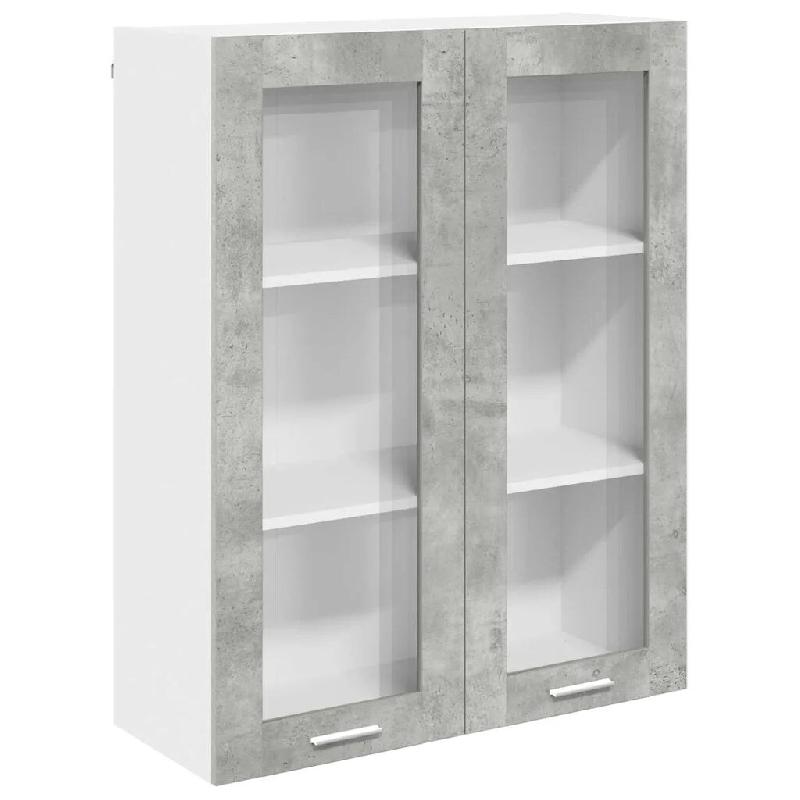 Helloshop26 - Armoire suspendue moderne design intérieur grand espace de stockage 80 x 31 x 100 cm en bois d'ingénierie gris béton 02_0053436 - gri_0