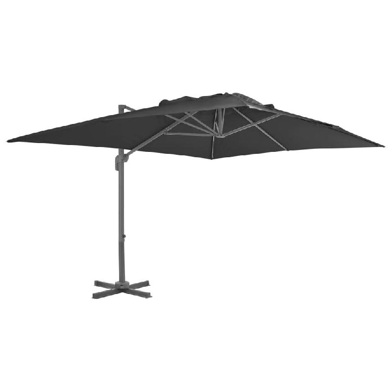 Helloshop26 - Parasol meuble de jardin en porte-à-fau x mât en aluminium 400 x 300 cm anthracite 02_0008644 - aluminium 3000460982721_0