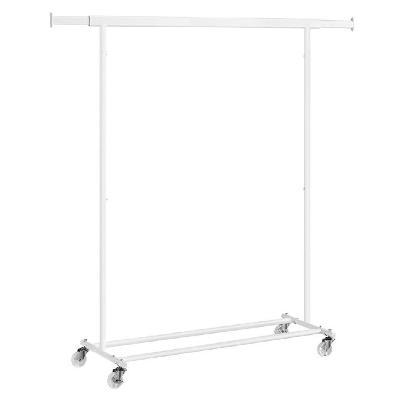 Helloshop26 - Portant à vêtements sur roulettes 45,4 x (92-132) x 160 cm blanc 12_0007013 - 3000223843382_0