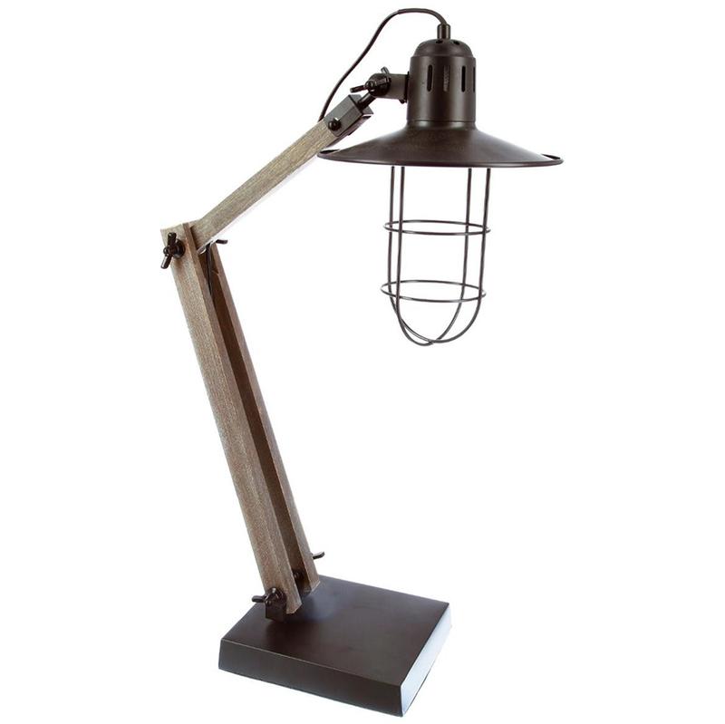 Atmosphera Lampe Noire Grik En Bois Metal H75 Comparer Les