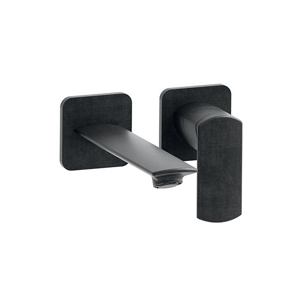 LAVABO MURAL PROFILO AVEC ROSACE DROIT BEC 18.5 CHROME NOIR BROSSE ROBINETTERIE PROFILO - CRISTINA ONDYNA PF25775