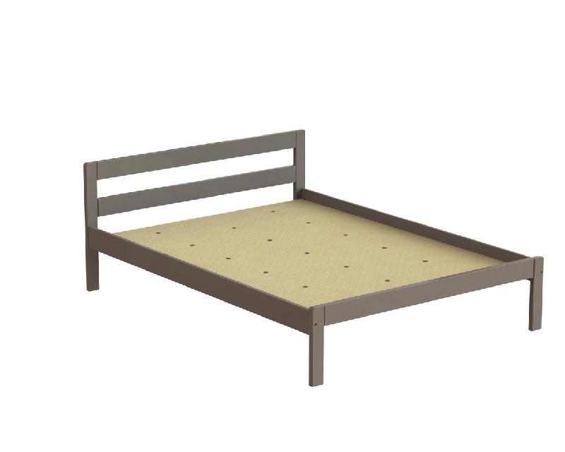 LIT NOVA TÊTE 2 TRAVERSES SOMMIER AGGLO 140X190 TAUPE - MANUTAN COLLECTIVITÉS