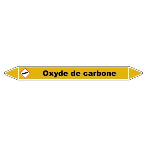 LOT DE 5 - MARQUEUR DE TUYAUTERIE - OXYDE DE CARBONE - VINYLE LAMINÉ 450 X 52 MM